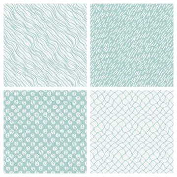 Simple hand-drawn seamless patterns set Stock-Illustration