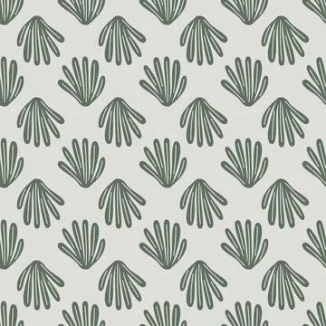 Simple hand-drawn shell repeat pattern in vector format. Stock Illustration