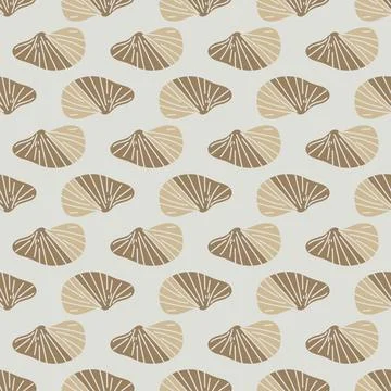Simple hand-drawn shell repeat pattern in vector format. Stock Illustration
