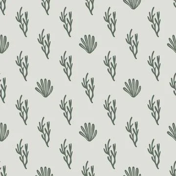 Simple hand-drawn shell repeat pattern in vector format. Stock Illustration