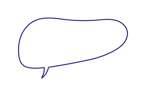 Simple hand-drawn speech bubble outline on transparent or white background Stock Illustration