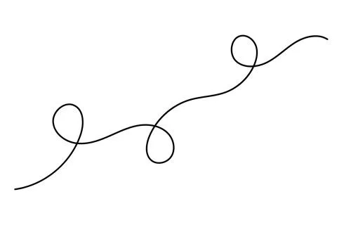 Simple hand drawn spiral line element, abstract curved stroke vector illustra 스톡 일러스트