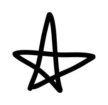 Simple hand drawn star. Doodle stars shape elements Illustrazione stock