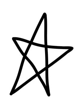 Simple hand drawn star. Doodle stars shape elements Illustrazione stock