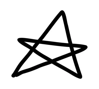 Simple hand drawn star. Doodle stars shape elements Illustrazione stock