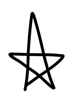 Simple hand drawn star. Doodle stars shape elements Illustrazione stock