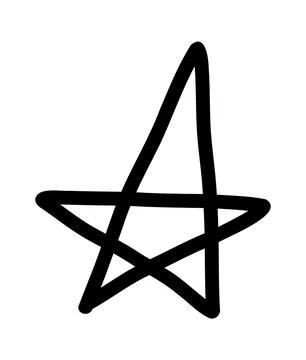Simple hand drawn star. Doodle stars shape elements Stock Illustration