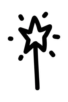Simple hand drawn star. Doodle stars shape elements Stock Illustration