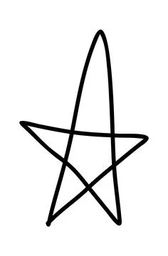 Simple hand drawn star. Doodle stars shape elements Stock Illustration