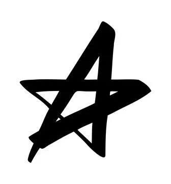 Simple hand drawn star. Doodle stars shape elements Stock Illustration