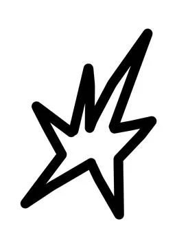 Simple hand drawn star. Doodle stars shape elements Illustrazione stock
