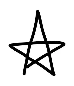 Simple hand drawn star. Doodle stars shape elements Stock Illustration