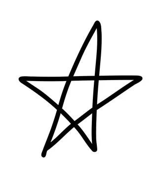 Simple hand drawn star. Doodle stars shape elements 스톡 일러스트