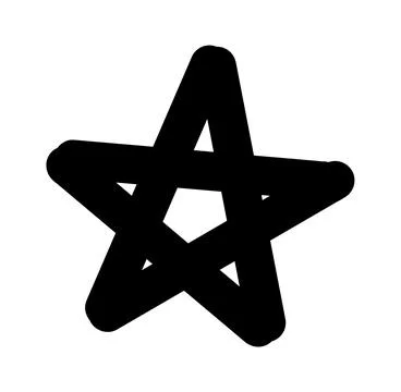 Simple hand drawn star. Doodle stars shape elements Illustrazione stock