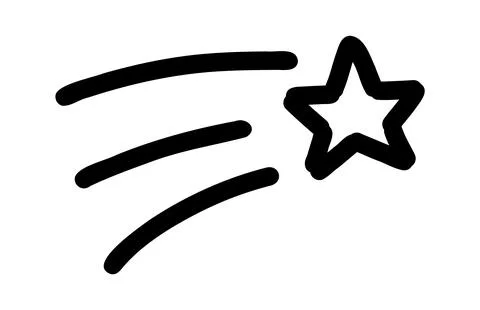Simple hand drawn star. Doodle stars shape elements Stock Illustration