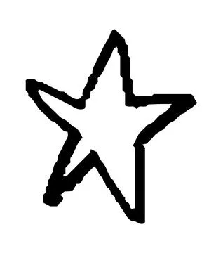 Simple hand drawn star. Doodle stars shape elements Stock Illustration