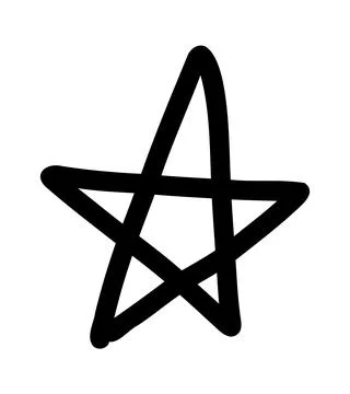 Simple hand drawn star. Doodle stars shape elements 스톡 일러스트