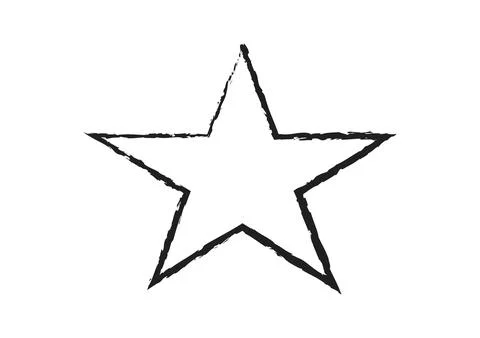 Simple Hand Drawn Star Outline Doodle Icon Sketch Isolated on White Backgroun Stock Illustration