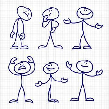 Simple hand drawn stick figures set vector イラスト素材