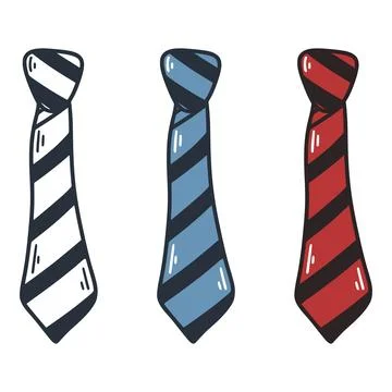 Simple hand drawn tie set イラスト素材