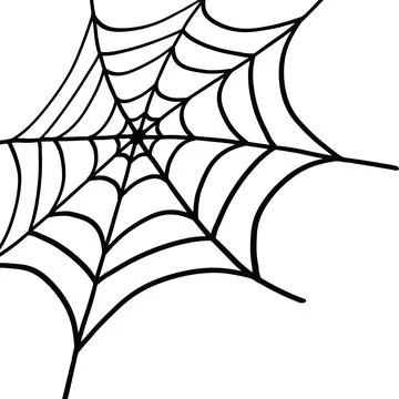 Simple hand drawn vector illustration of a spider web Stock Illustration