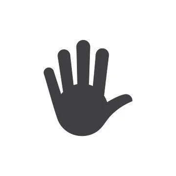 Simple hand five finger stop symbol vector Stock Illustration