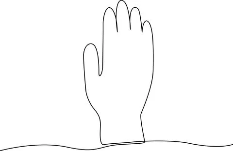 Simple hand gesture peace sign silhouette Vector Stock-Illustration