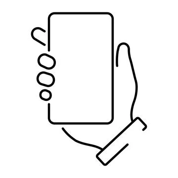 A simple hand icon with a smartphone Stock Illustration