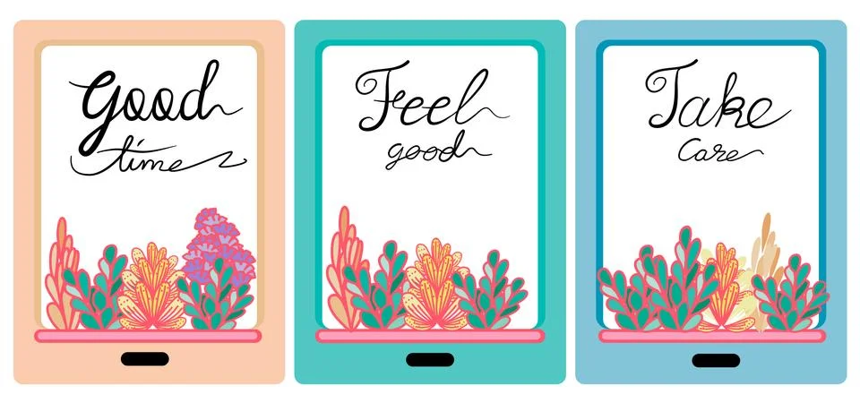 Simple hand lettered with doodle style (Good time) Stock-Illustration