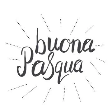 Simple hand lettering happy easter in italian. Stock Illustration