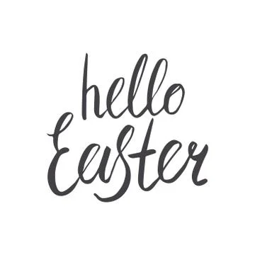 Simple hand lettering Hello Easter. Stock Illustration