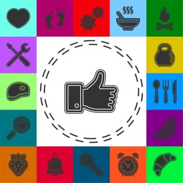 Simple Hand Thumb Up Vector Icon Stock Illustration
