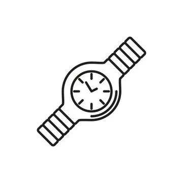 Simple Hand Watch Thin Line Icon Illustration Design Stock Illustration