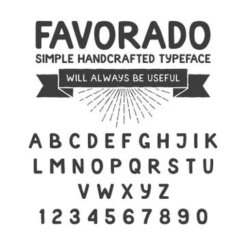 Simple handcrafted typeface, alphabet 스톡 일러스트