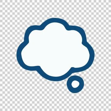 Simple Handdrawn Outline Thought Bubble Shape Icon Representing Idea Or Communic Stock Illustration