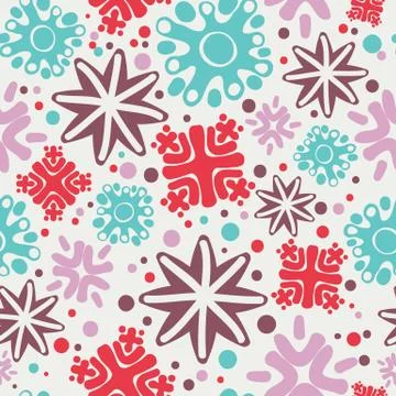 Simple handmade snowflakes seamless pattern Stock Illustration