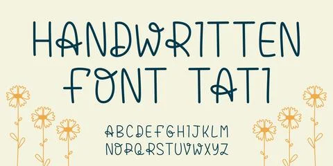 Simple handwritten font thin lines Illustrazione stock
