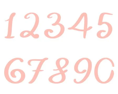 Simple handwritten numbers set Stock Illustration