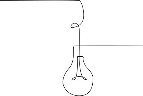 Simple hanging light bulb icon illustration Vector Illustrazione stock