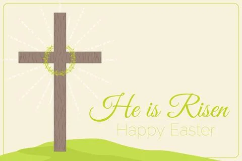 Simple Happy Easter He is Risen Illustration 스톡 일러스트