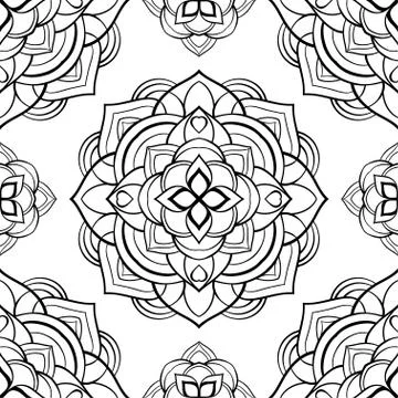 Simple harmonic pattern of mandalas. Stock Illustration