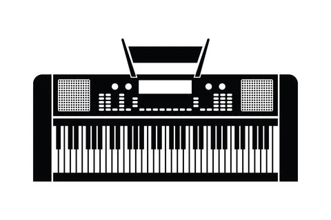 Simple harmony piano key and modern synth design Stock Illustration