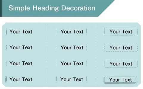 Simple heading decoration line, surrounding line, transparent background on 스톡 일러스트