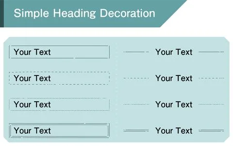 Simple heading decoration, surrounding line, transparent background on light 스톡 일러스트