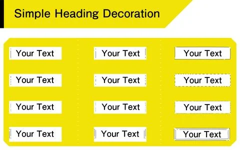 Simple headline decoration line, box line, white background on yellow background イラスト素材