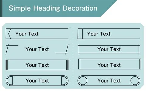 Simple headline decoration, surrounding lines, design, transparent background on Stockillustratie