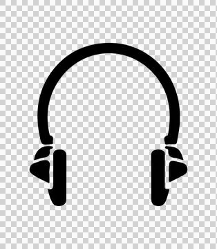 Simple headphone silhouette icon vector illustration, headphone logo 스톡 일러스트