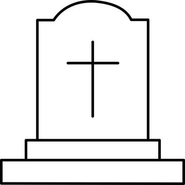 Simple headstone with cross Vector Illustrazione stock
