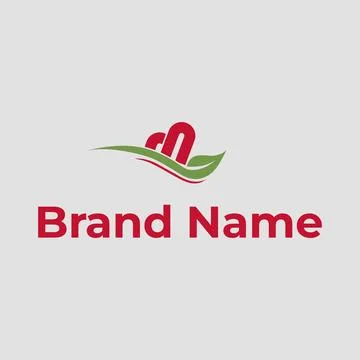 Simple heart leaf vector logo Stock Illustration