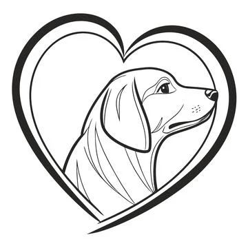 Simple Heart Outline Vector Graphic Element Stock Illustration